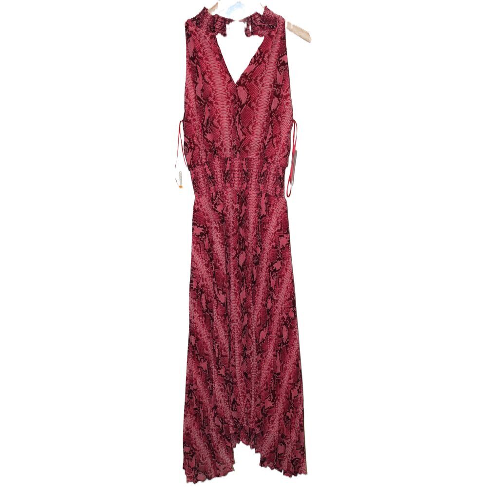 NWT Womens 1.STATE 1. State The Fleur 8120956 Pink Black VNeck Maxi Dress Size S